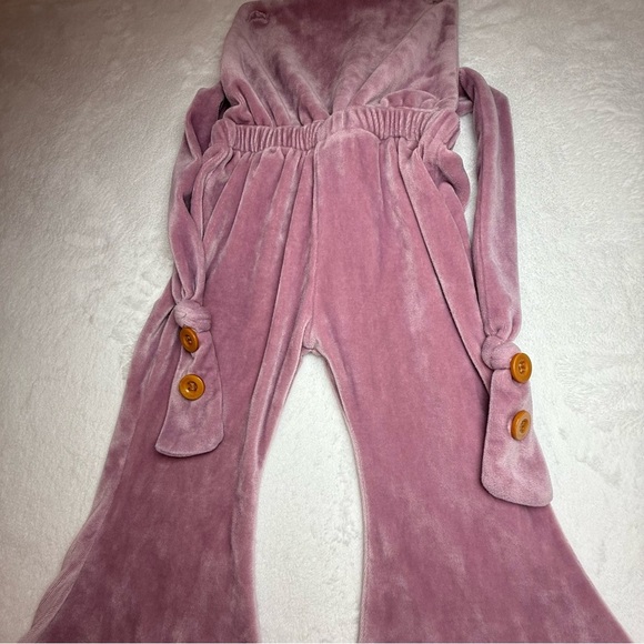 Bailey's Blossoms Pink/Purple Velvet Jumpsuit - Picture 5 of 5